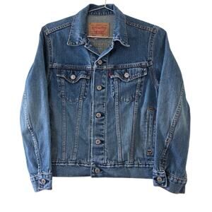 Levis Denim Trucker Jacket Blue Jean Jacket Womens Size M Classic Fit Button